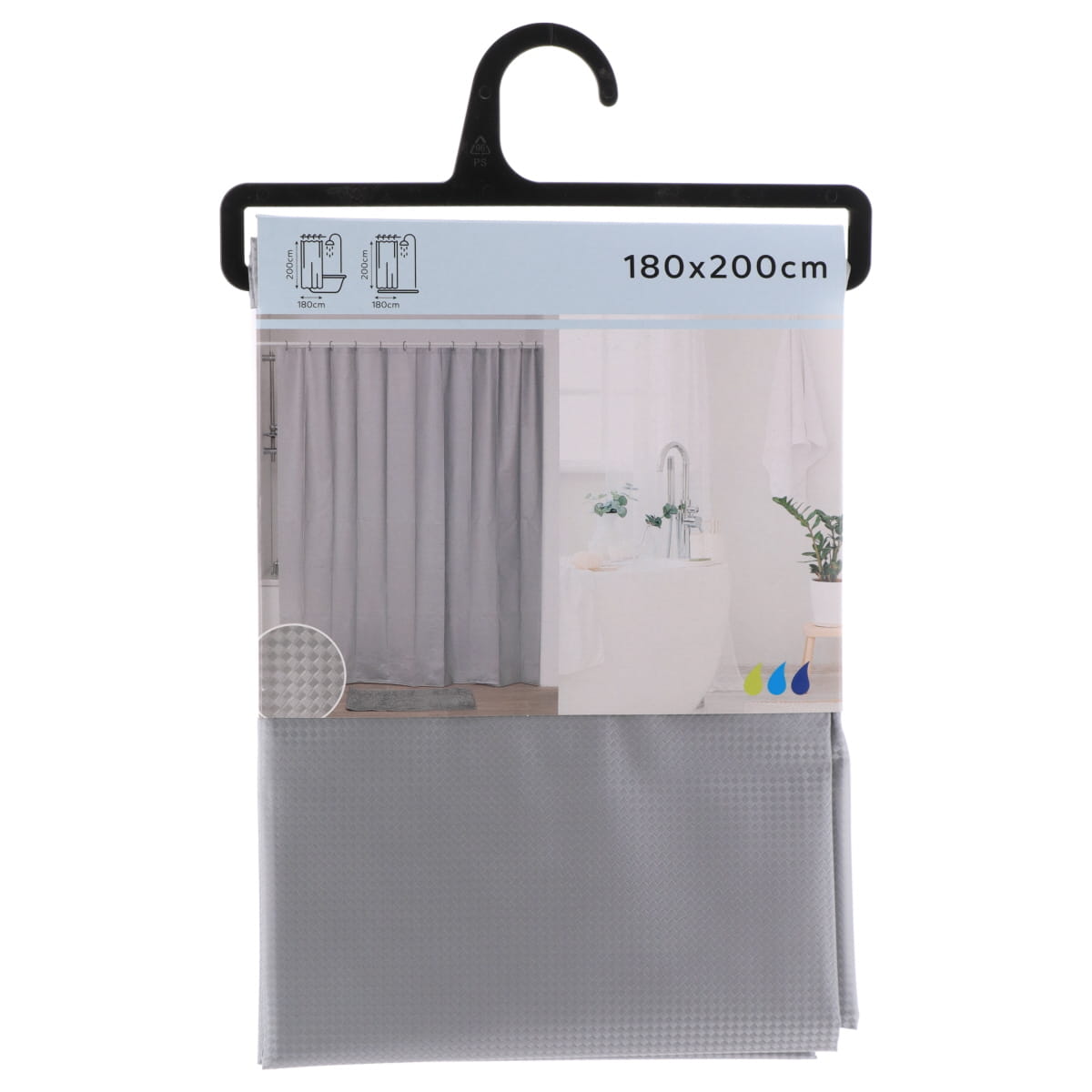 Draperie de Duș EVA LASER – 180x200 cm, Argintie
