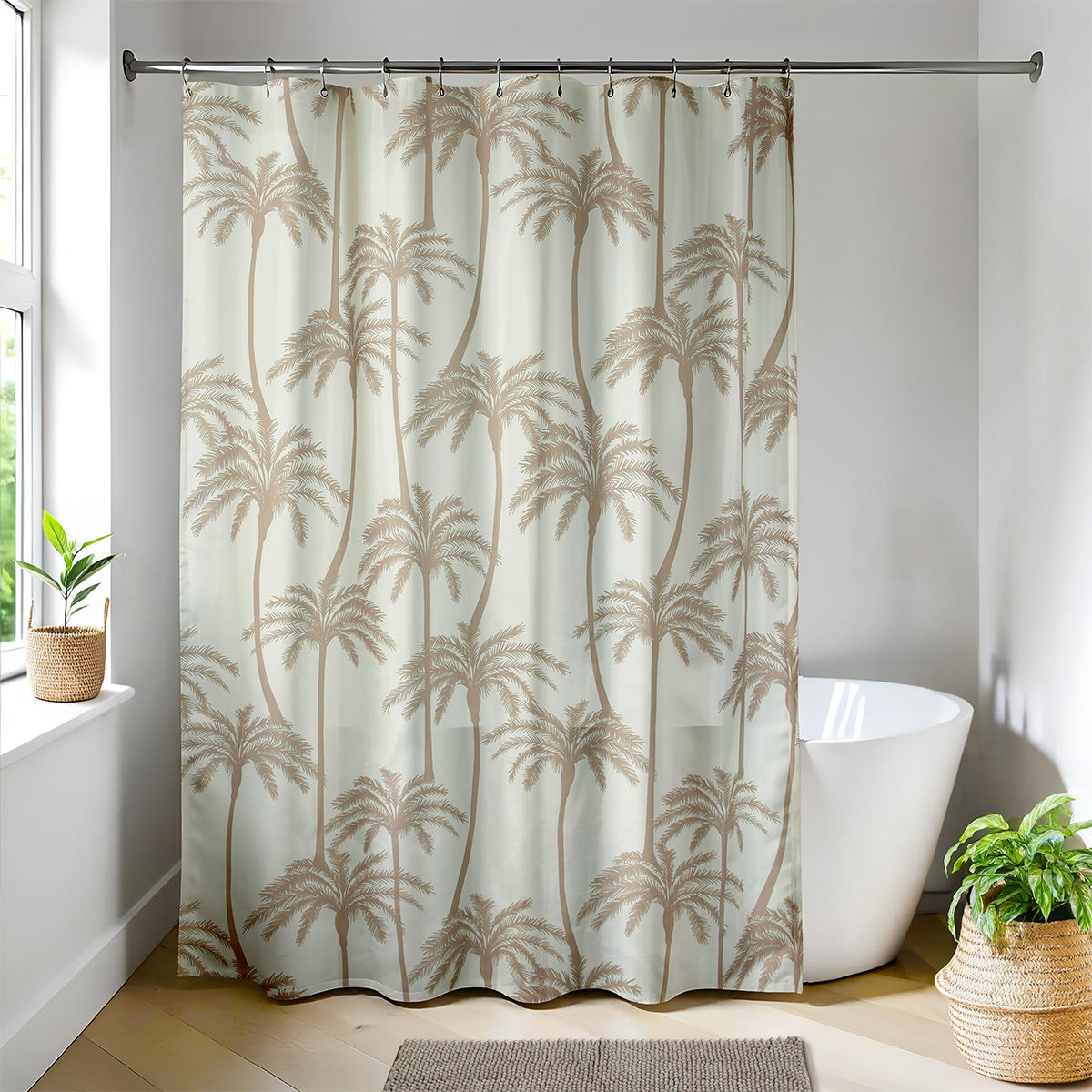 Draperie de Duș MIAMI VIBES din Poliester 100% – 180x200 cm cu 12 Inele Albe de Prindere