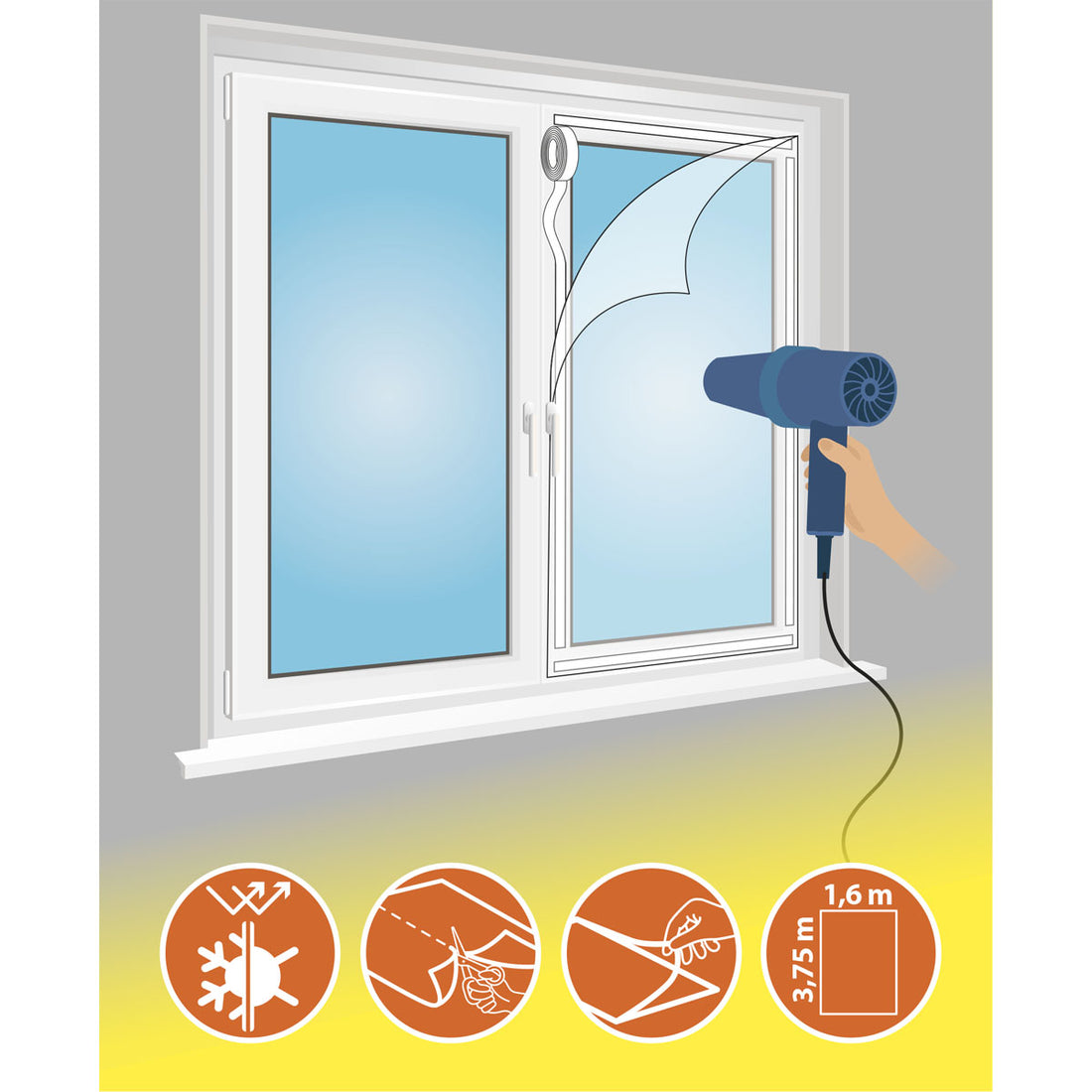 Folie Izolantă Termic Transparentă 3.75 x 1.6 m