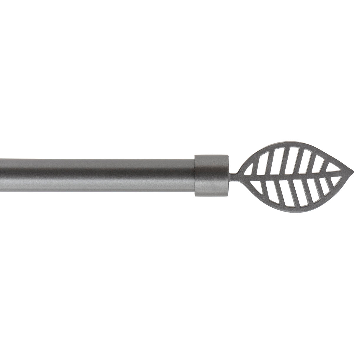 Extendable Curtain Rod 120–210 cm, Ø19 mm, Hugo Finial – Concrete Grey