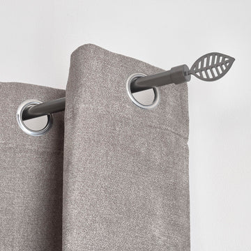 Extendable Curtain Rod 120–210 cm, Ø19 mm, Hugo Finial – Concrete Grey