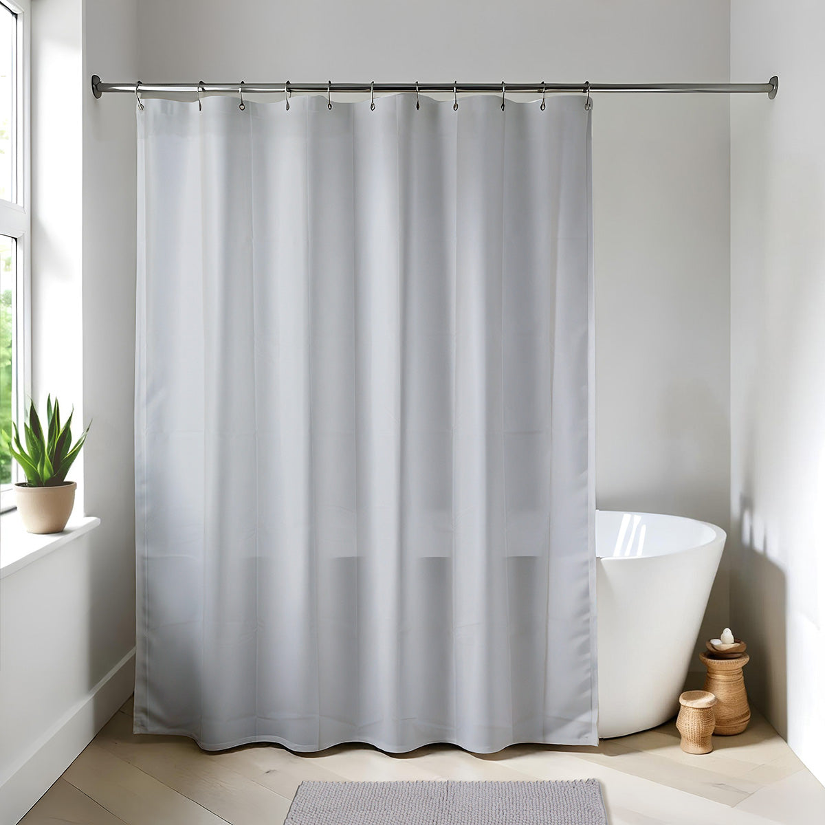 Perdea De Duș EVA PE 180x200cm – Gri Transparent