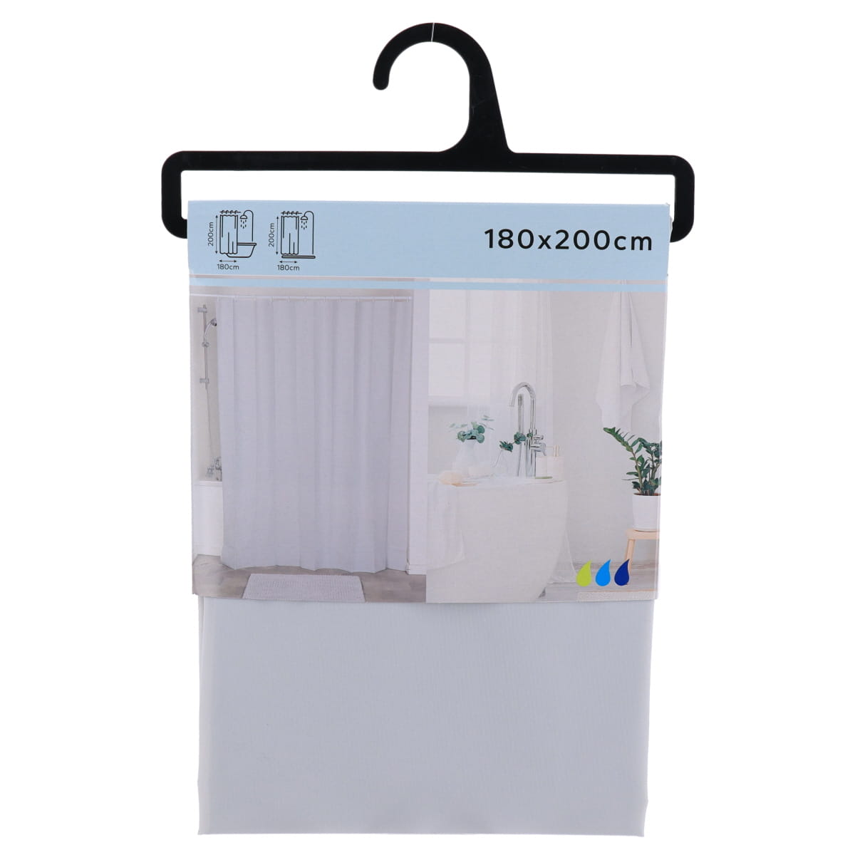 Perdea De Duș EVA PE 180x200cm – Gri Transparent