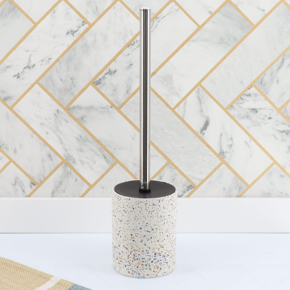 Perie WC Din Ciment Cu Decor Terrazzo