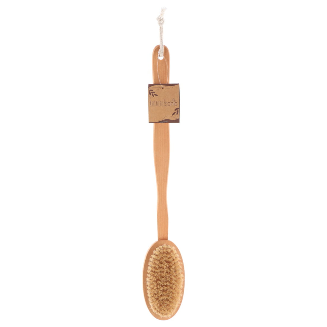 Perie de corp cu mâner lung din lemn și fibre naturale – exfoliere delicată