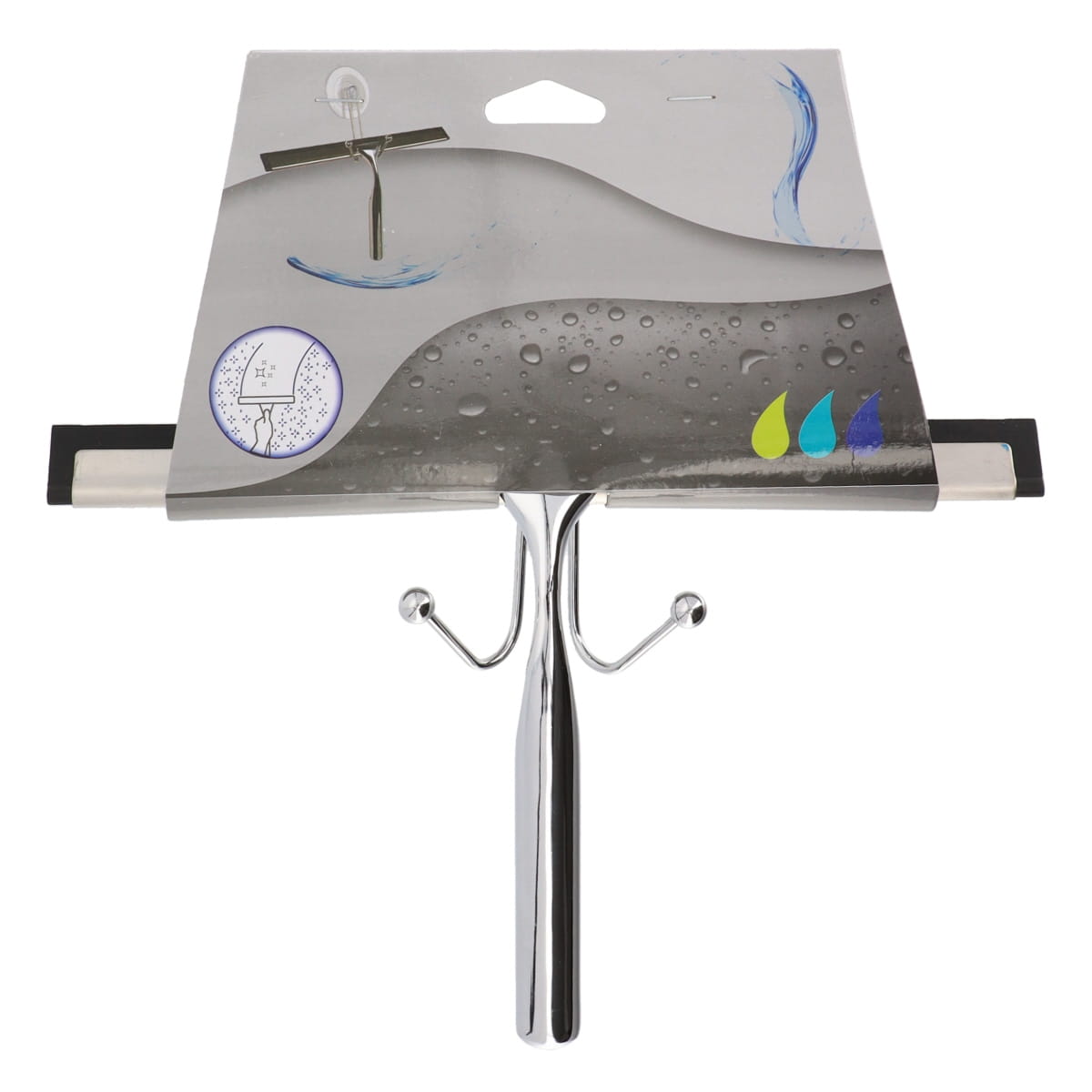 Racletă Pentru Duș Cu Mâner Din Inox Și Ventuză – Crom