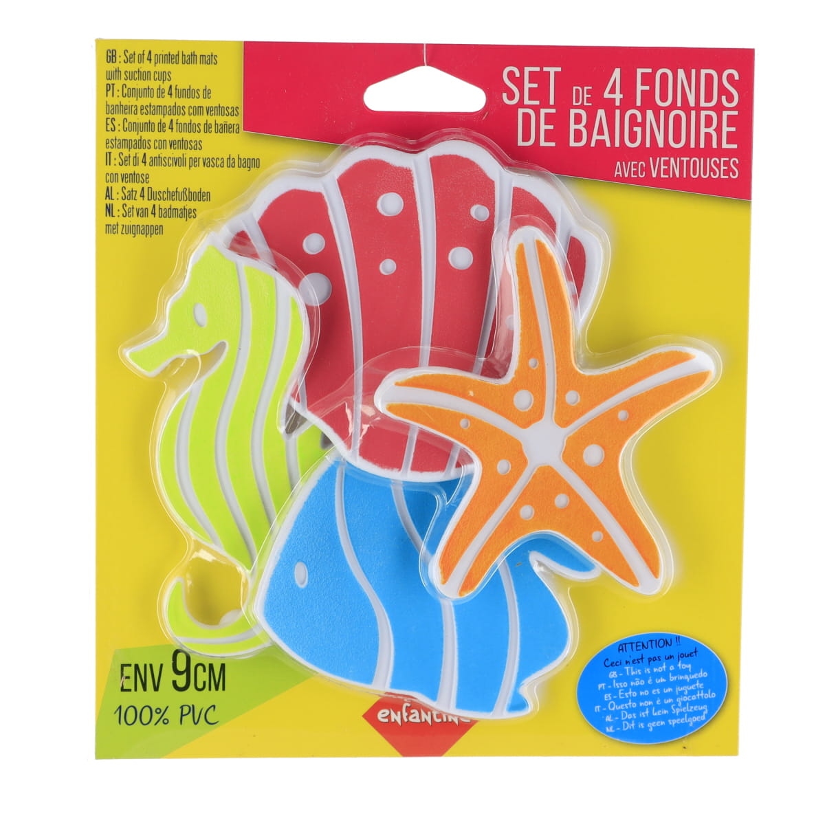 Set 4 Mini Covorașe Antiderapante PVC Cu Animale Marine