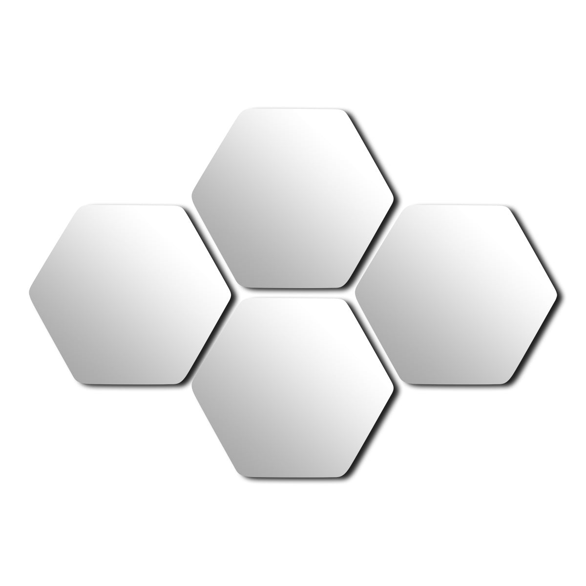 Set 4 Oglinzi Hexagonale Autoadezive 17.5x20 cm