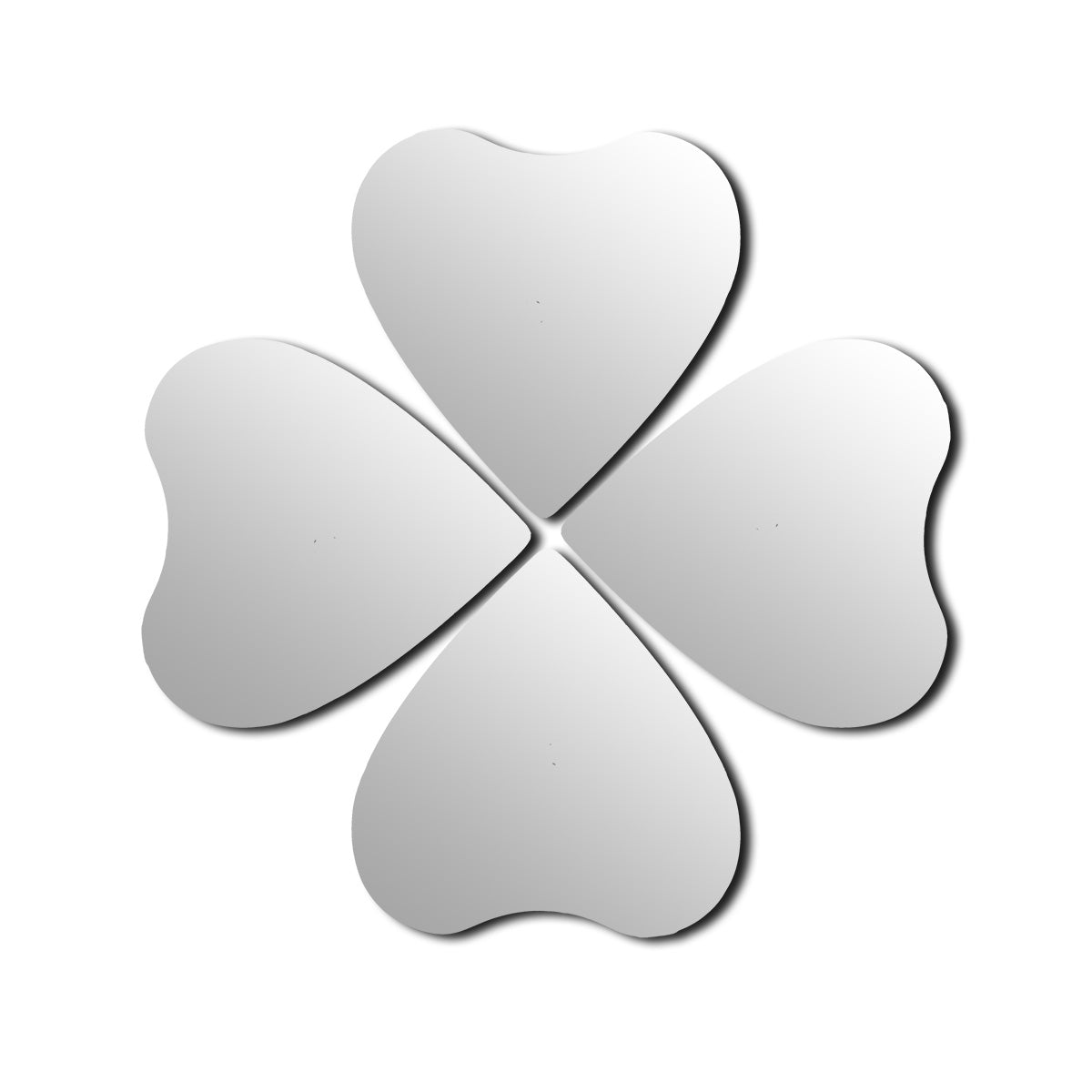 Set 4 Oglinzi Inimă Autoadezive 20x20 cm