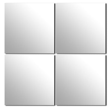 Set 4 Oglinzi Pătrate Autoadezive 30x30 cm