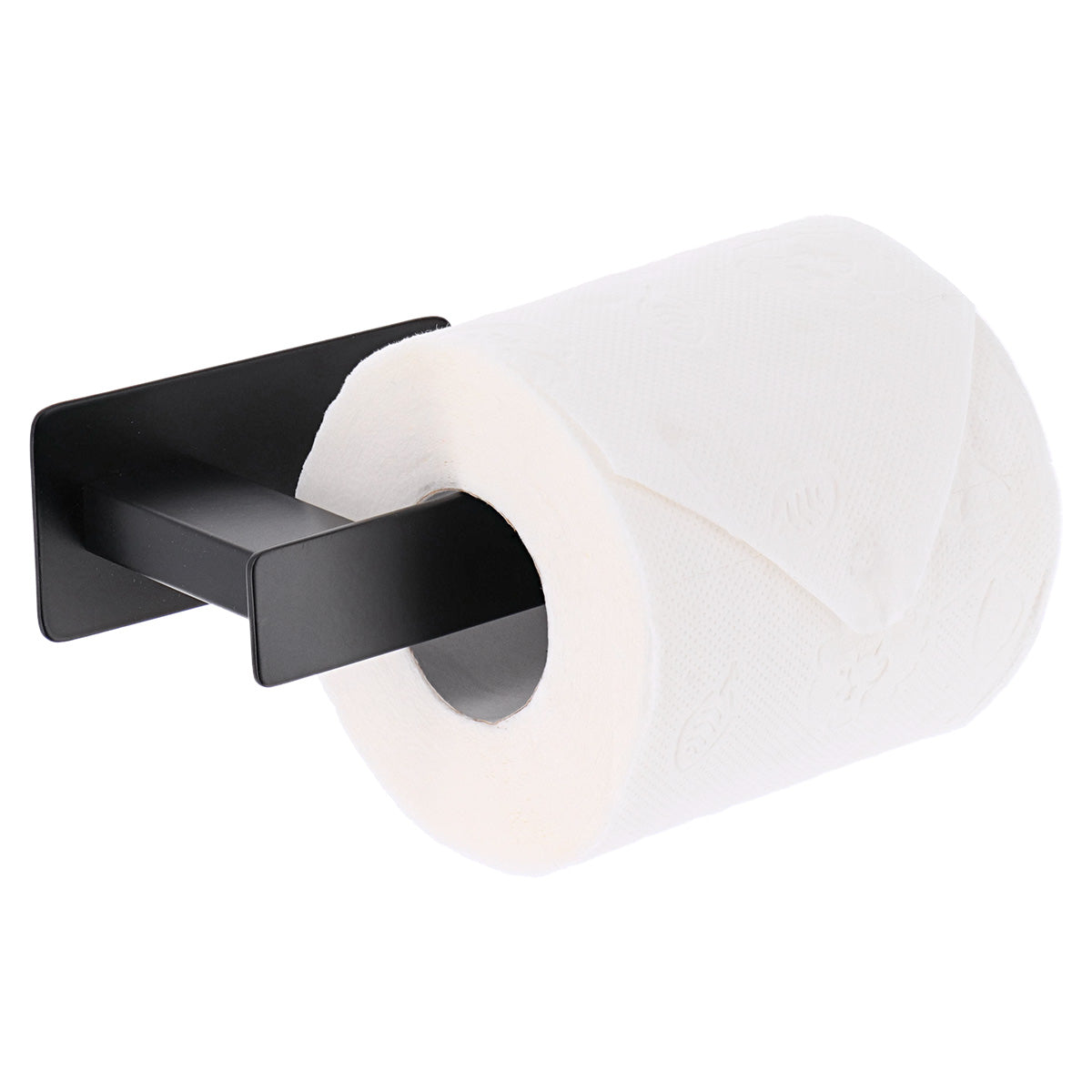 Suport Hârtie Igienică Din Inox Cu Adeziv 3M – Negru Mat