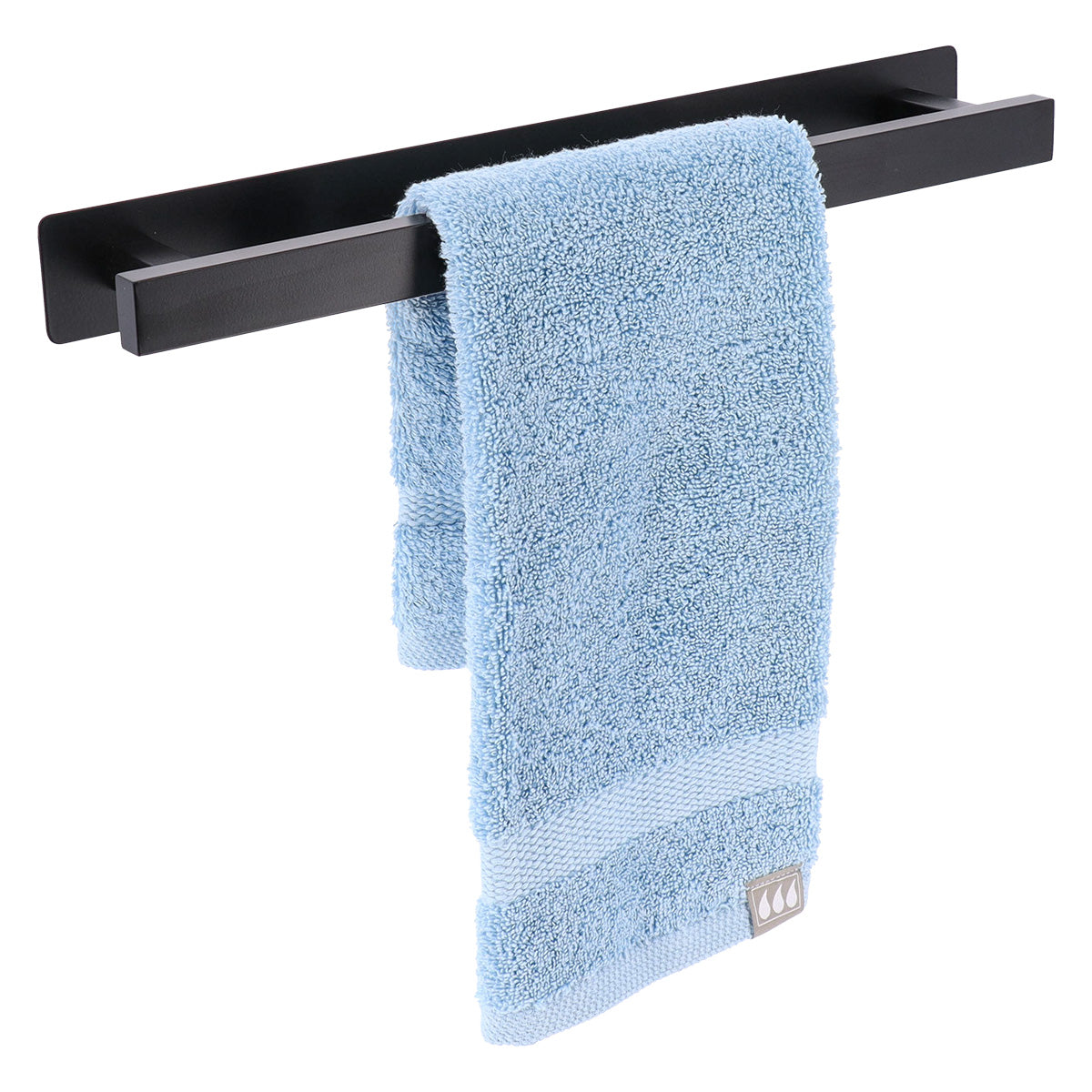 Suport Prosoape De Baie Din Inox Cu Adeziv 3M – Negru Mat