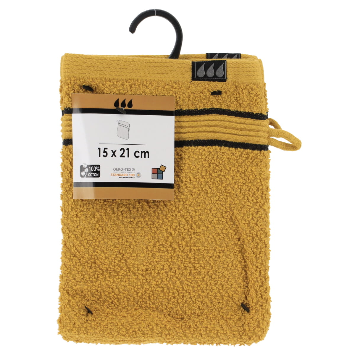 Set 2 mănuși 15×21 cm din bumbac 100% – Ocru/Negru