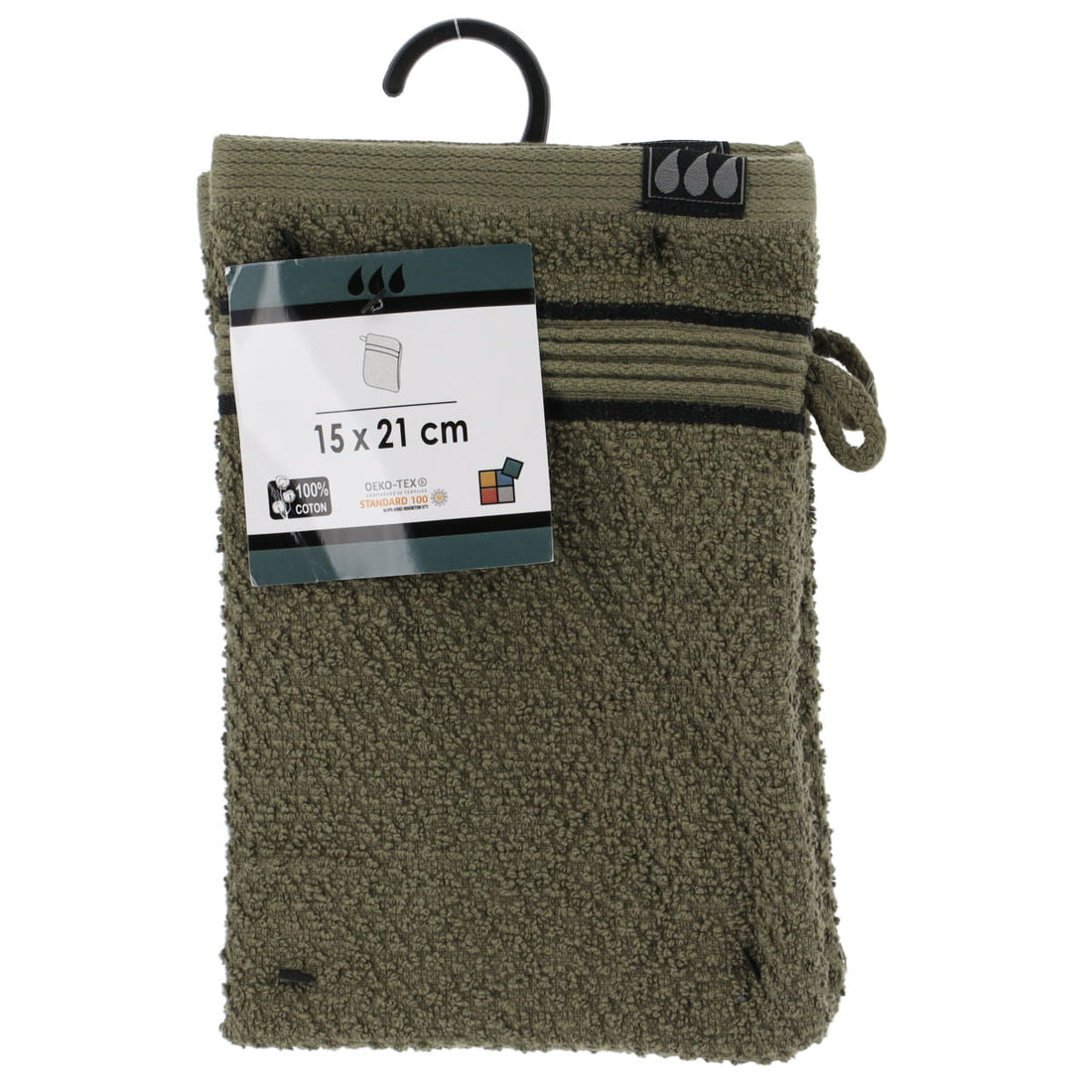 Set 2 mănuși 15×21 cm din bumbac 100% – Kaki/Negru