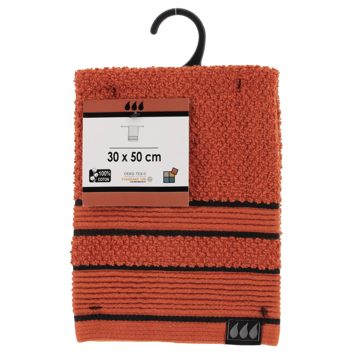 Prosop invitat 100% bumbac 30×50 cm – Sienna/Negru