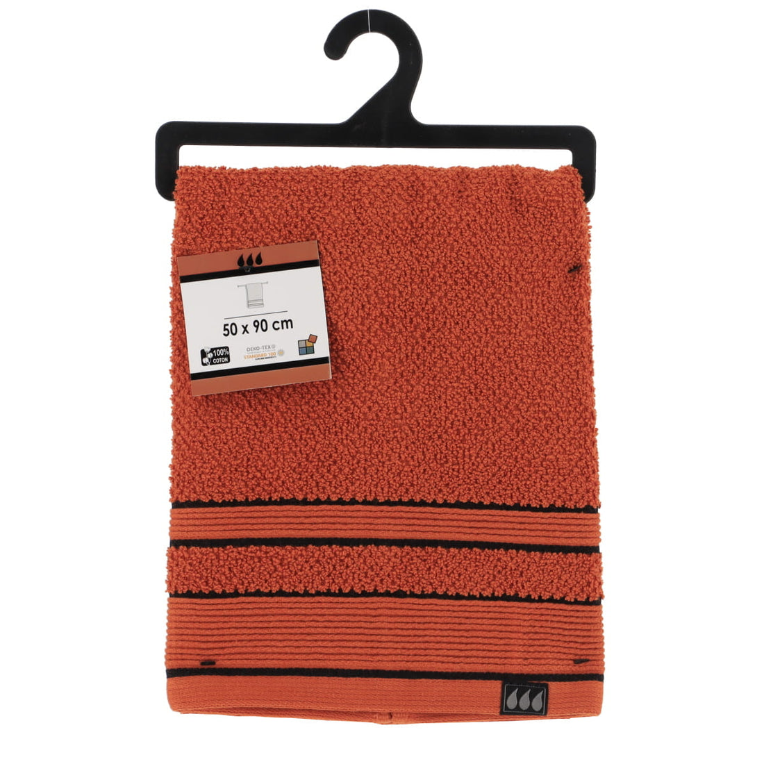 Prosop de mâini din bumbac 100 % dimensiune 50×90 cm – Sienna/Negru