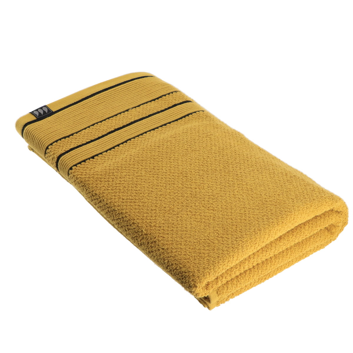 Prosop XXL din bumbac 100 % dimensiune 90×150 cm – Ocru/Negru