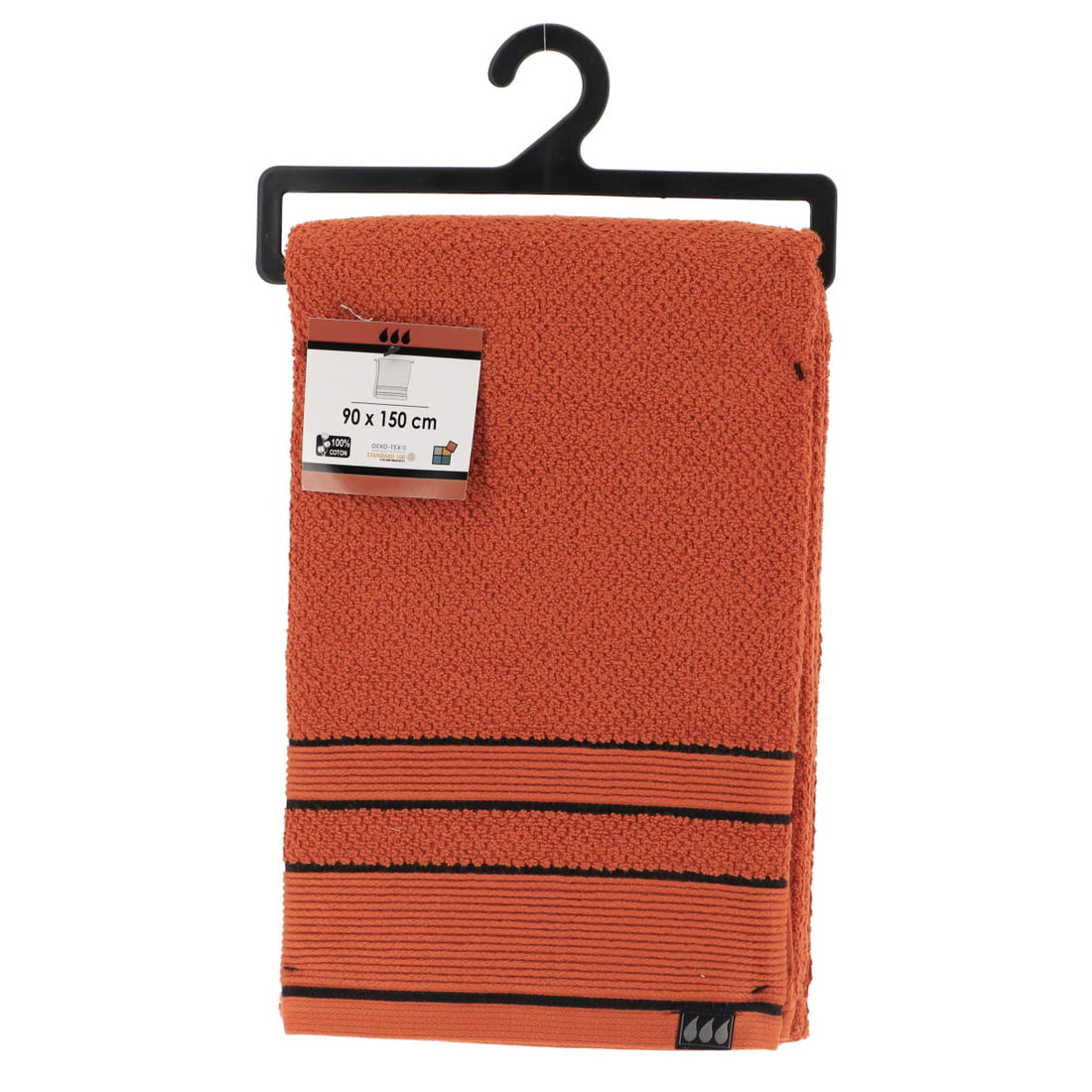 Prosop XXL din bumbac 100 % dimensiune 90×150 cm – Sienna/Negru