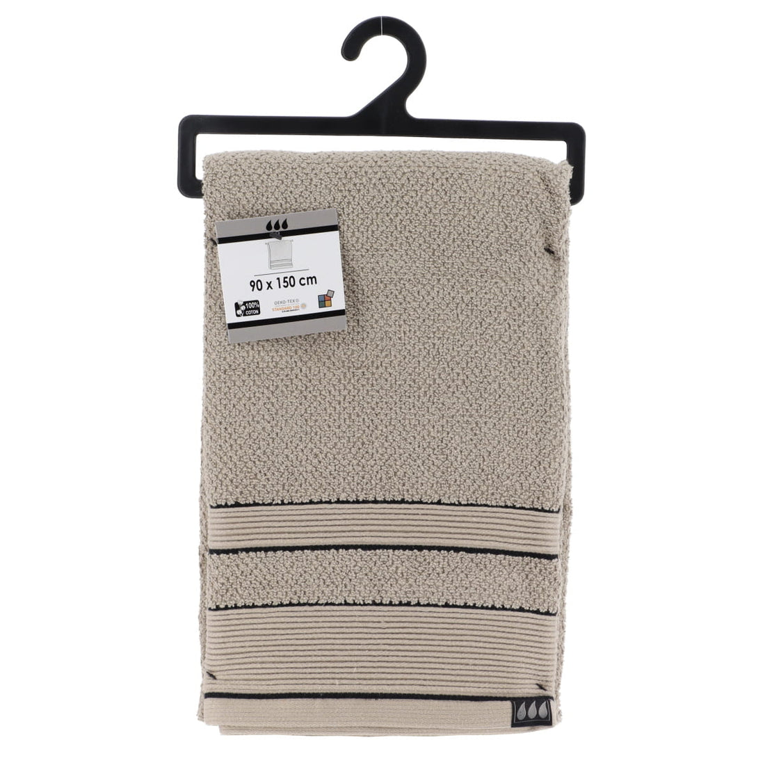 Prosop XXL din bumbac 100 % dimensiune 90×150 cm – Twine/Negru