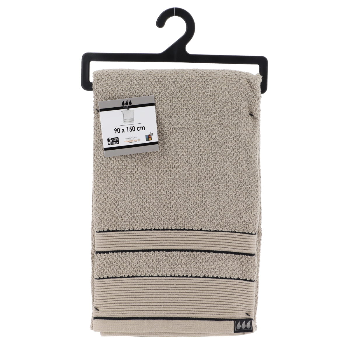 Prosop XXL din bumbac 100 % dimensiune 90×150 cm – Twine/Negru