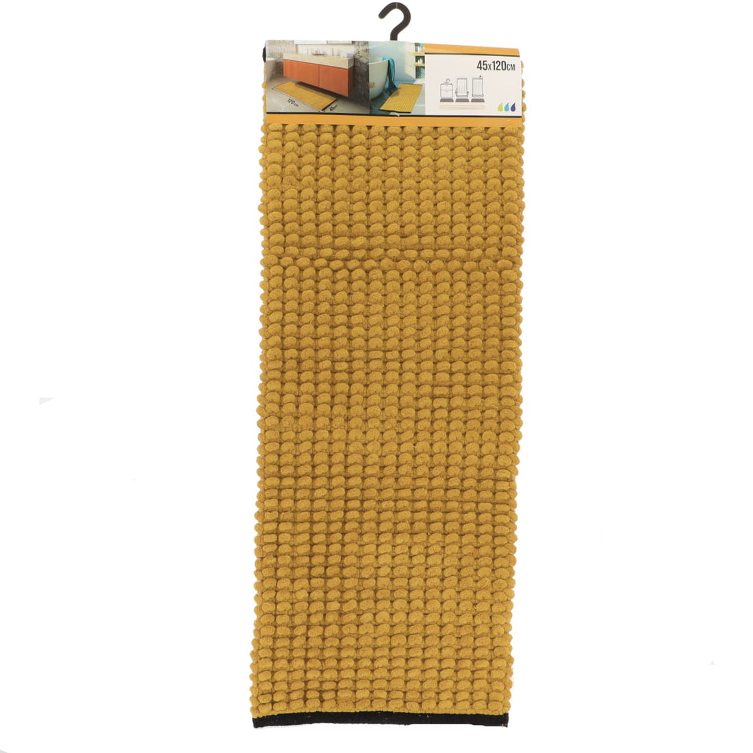 Covoraș Bicolor Bumbac 45x120 CM - Ochre/Negru