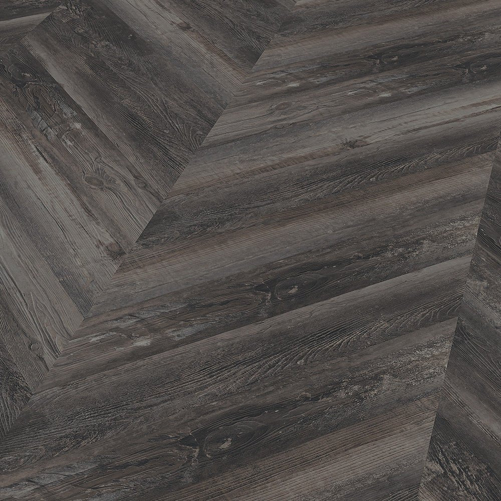 Parchet LVT Texturat Chevron 3 mm Smoked Pine Black - W55 - Parchet - Softambient