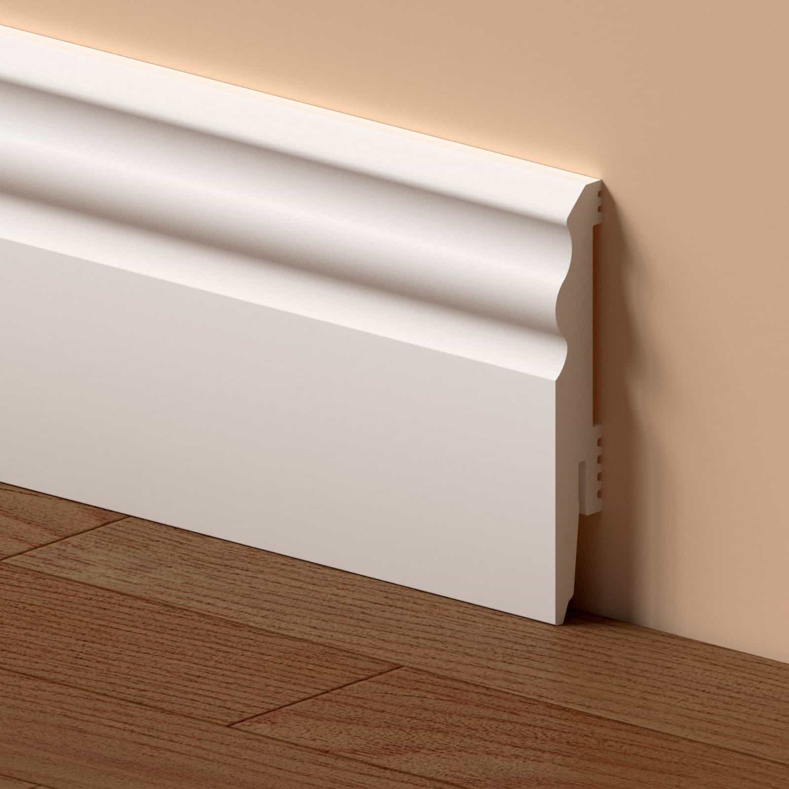 Plintă Pardoseală  SoftAmbient Albă Duropolimer 10x220 cm