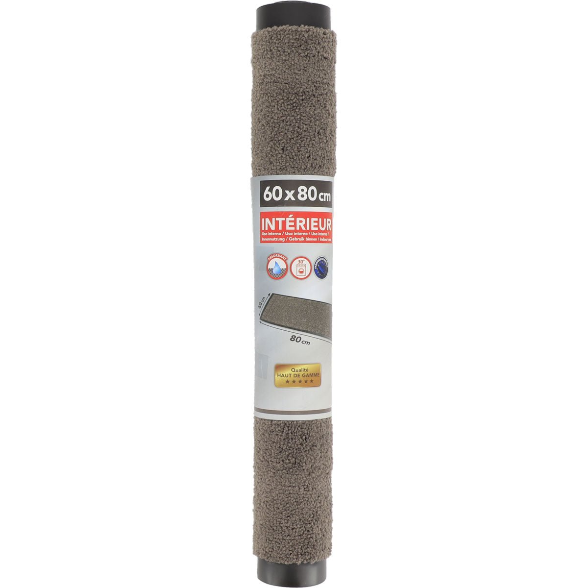 Preș de Intrare Interior Baptiste 60X80CM Poliamidă/Pvc Maro Cenușiu - Preș - Softambient
