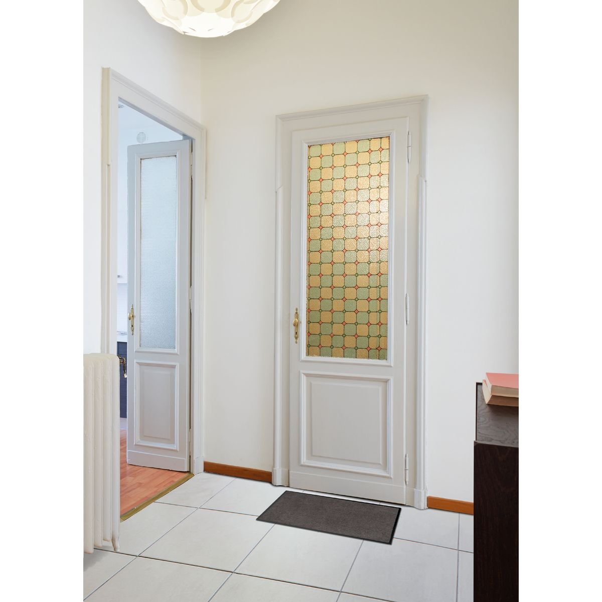 Preș de Intrare Interior Baptiste 80X120CM Poliamidă/Pvc Maro Cenușiu - Preș - Softambient