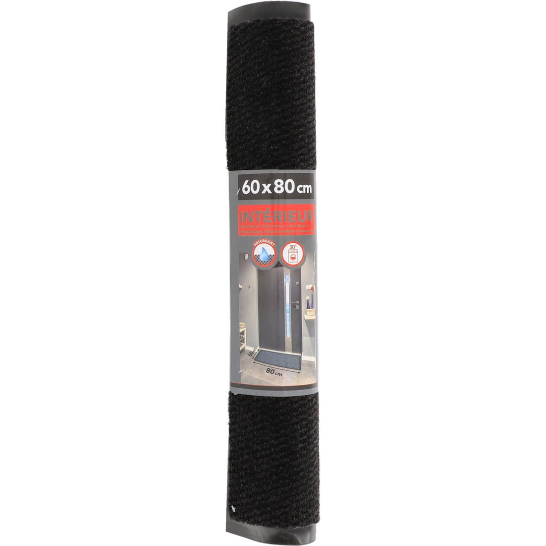 Preș de Intrare Interior Lisa 60X80CM Polipropilenă/Pvc - Negru - Preș - Softambient