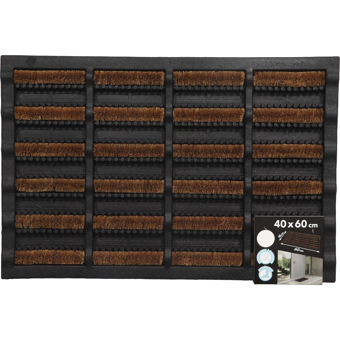 Preș de Intrare Scratching 40X60CM Cauciuc/Coco - Negru - Preș - Softambient