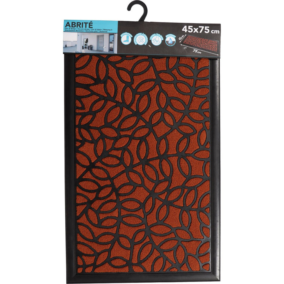 Preș Intrare Exterior Adăpostit Bronx 45X75CM Polipropilenă/Cauciuc - Teracotă - Preș - Softambient
