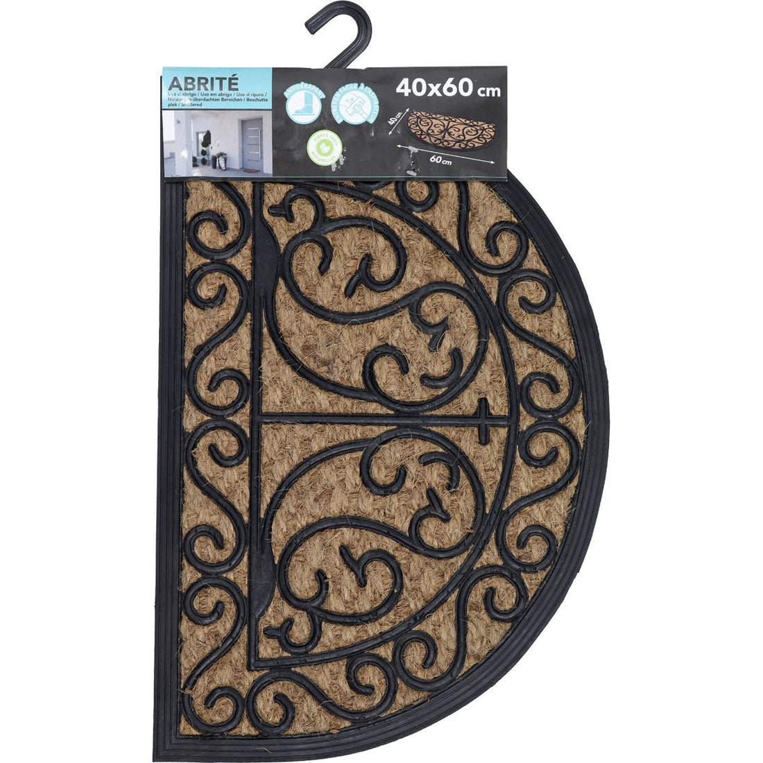 Preș Intrare Exterior Adăpostit Harry Half - Moon 40X60CM Coco/Cauciuc - Arabesque - Preș - Softambient