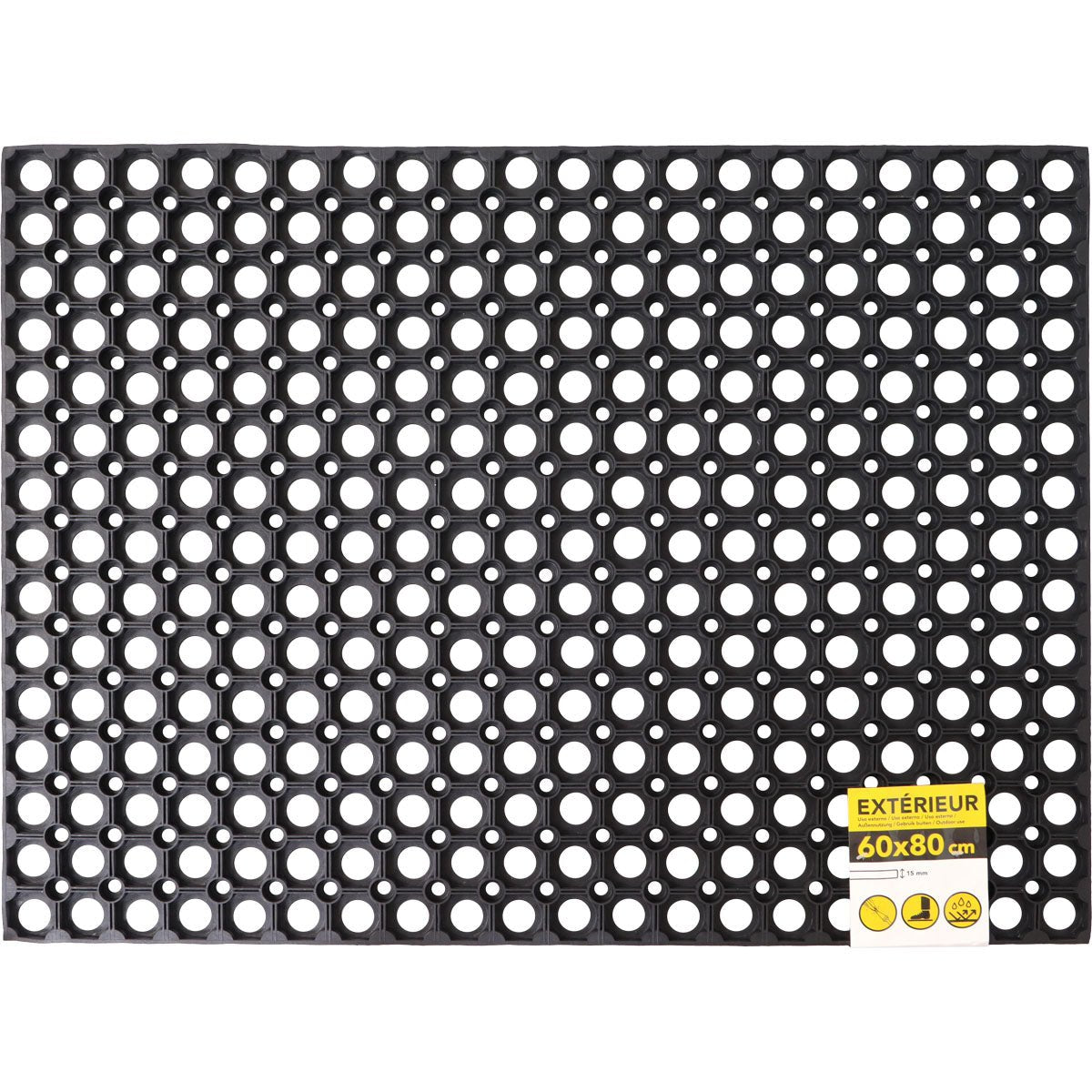 Preș Intrare Exterior Caillebotis 60X80CM Cauciuc - Negru - Preș - Softambient