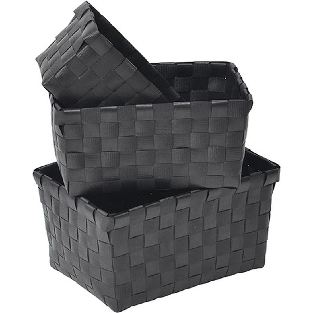 Set 3 Cosuri Dreptunghiulare - Negru - Set coșuri - Softambient
