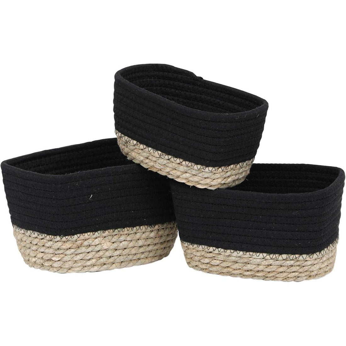 Set 3 Cosuri Dreptunghiulare Negru - Set coșuri - Softambient