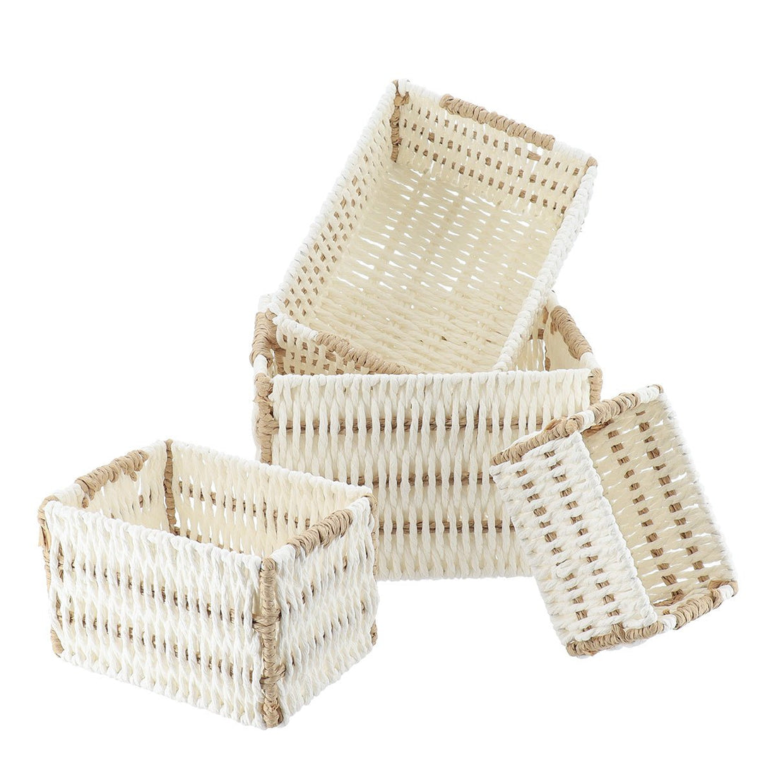 Set 4 Cosuri Hartie Alb/Natural - Set coșuri - Softambient