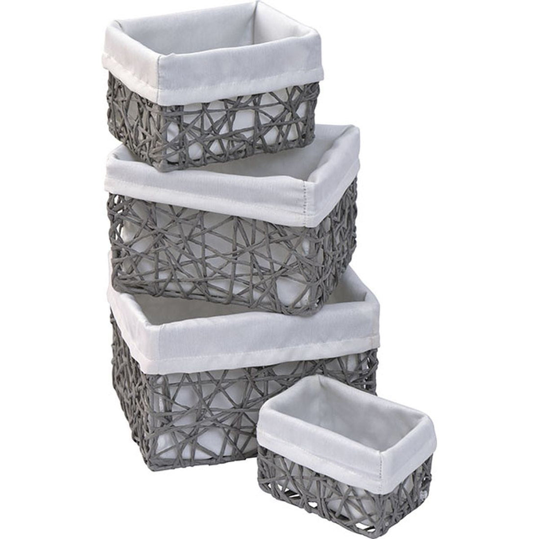 Set 4 Cosuri Hartie Gri/Crem - Set coșuri - Softambient