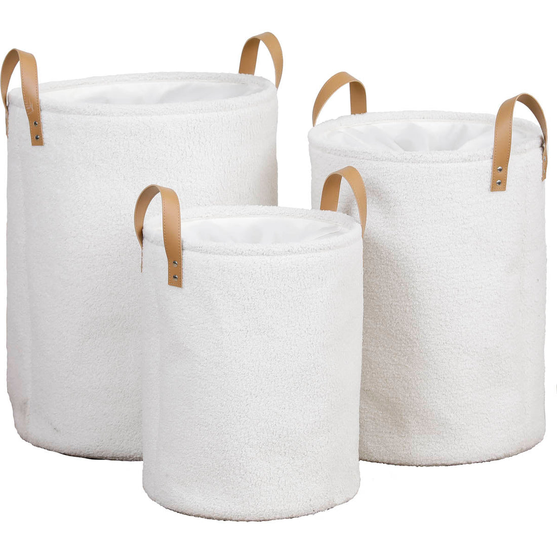 Set de 3 coșuri de rufe Teddy Flush – Nuanță Naturală - Set coșuri - Softambient
