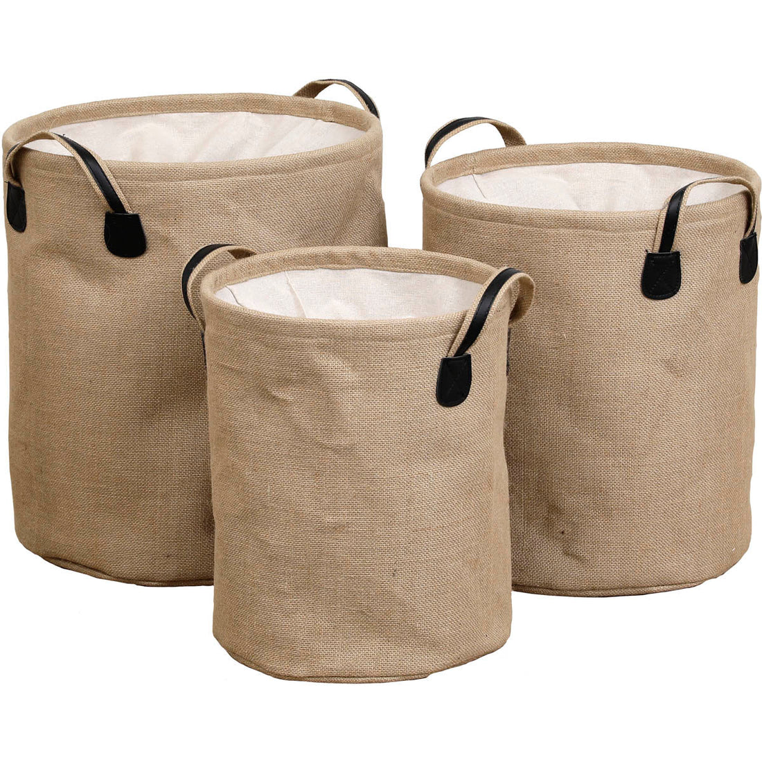 Set De 3 Coșuri Pentru Rufe Din Iută - Natural - Set coșuri - Softambient