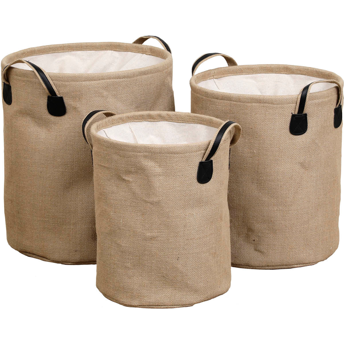 Set De 3 Coșuri Pentru Rufe Din Iută - Natural - Set coșuri - Softambient