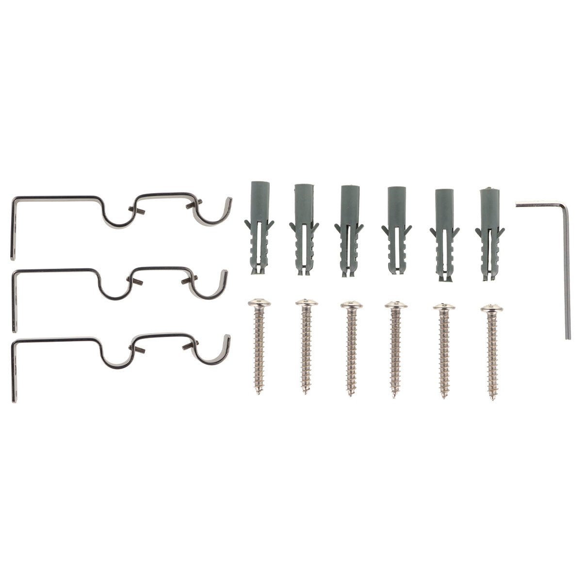 Set Galerie Dublă Extensibilă 120 - 210 CM Paloma Φ19MM - Argintiu - Set galerie extensibilă - Softambient