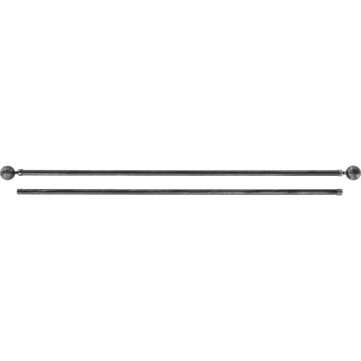 Set Galerie Dublă Extensibilă 120 - 210 CM Paloma Φ19MM - Negru Argintiu - Set galerie extensibilă - Softambient