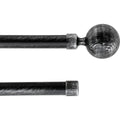 Set Galerie Dublă Extensibilă 120 - 210 CM Paloma Φ19MM - Negru Argintiu - Set galerie extensibilă - Softambient