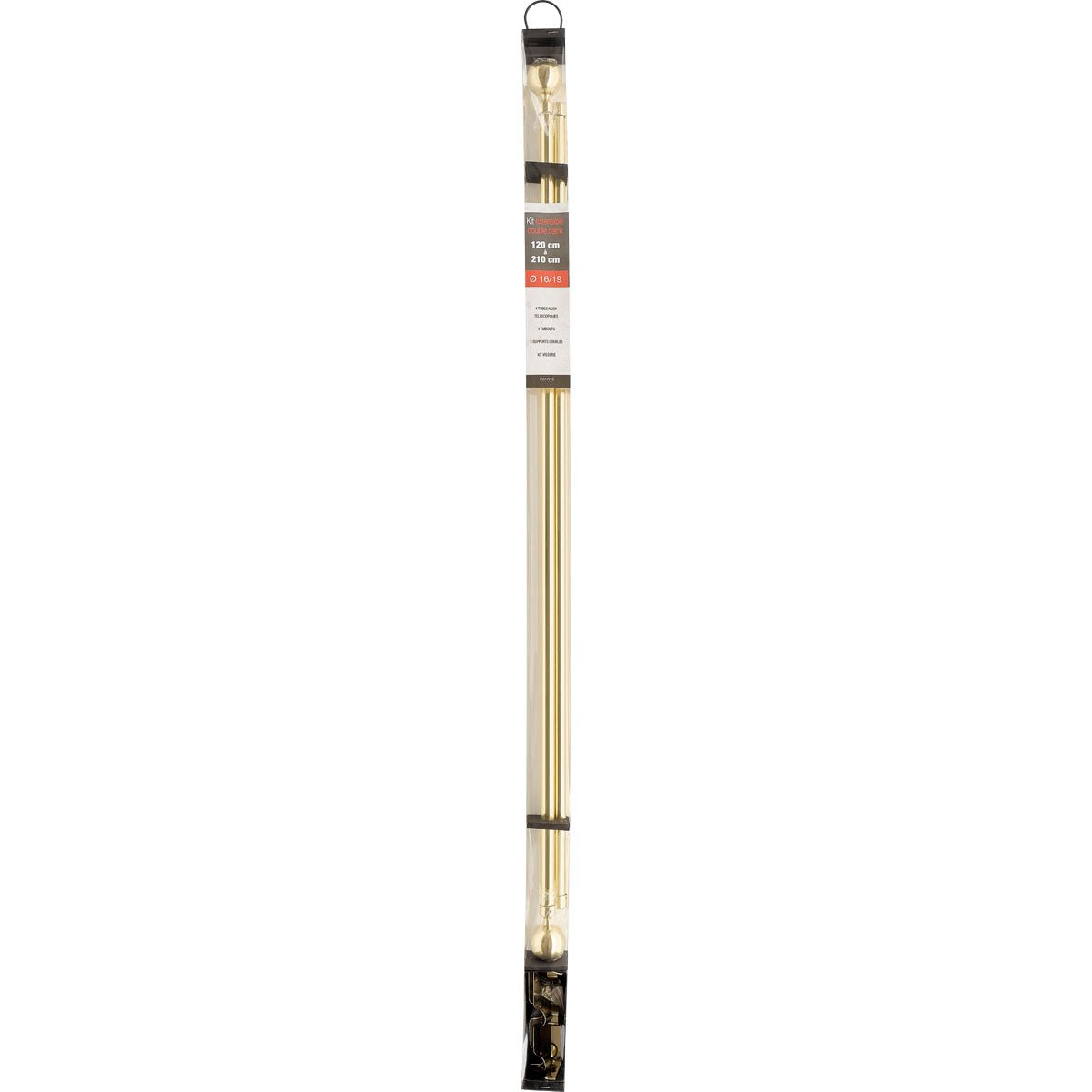 Set Galerie Dublă Extensibilă 210 - 380 CM Paloma Φ19MM - Auriu - Set galerie extensibilă - Softambient