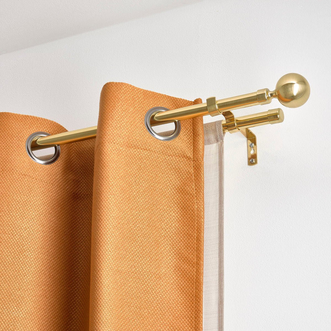 Set Galerie Dublă Extensibilă 210 - 380 CM Paloma Φ19MM - Auriu - Set galerie extensibilă - Softambient