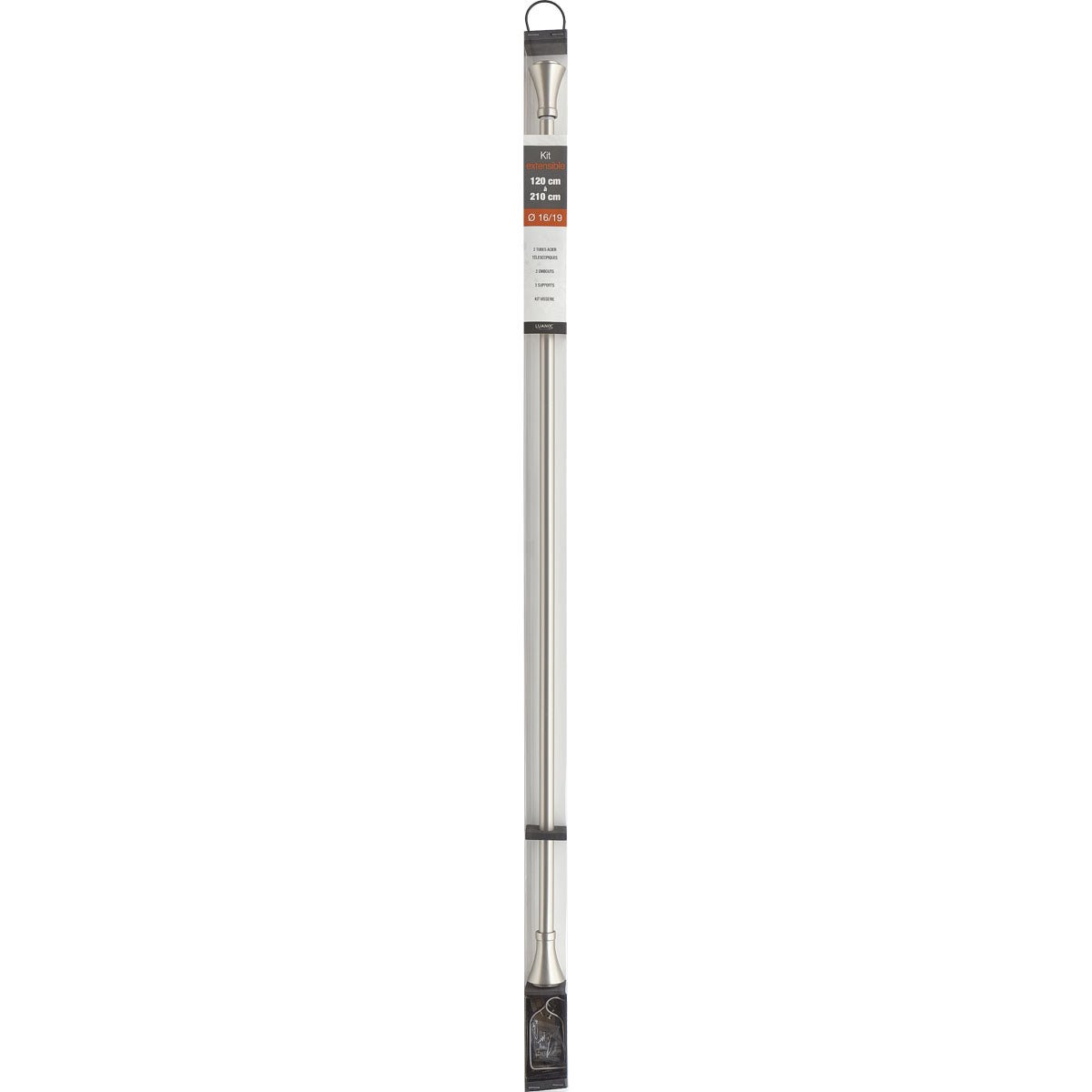 Set Galerie Extensibilă 120 - 210 CM Brasserie Φ19MM - Argintiu - Set galerie extensibilă - Softambient