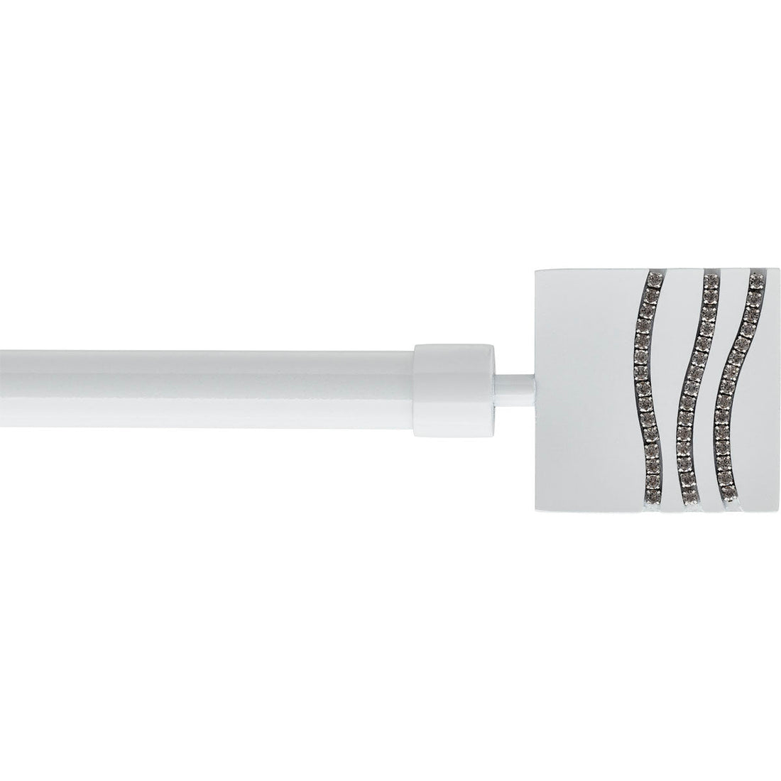 Set Galerie Extensibilă 120 - 210 CM Strass Φ19MM - Alb - Set galerie extensibilă - Softambient