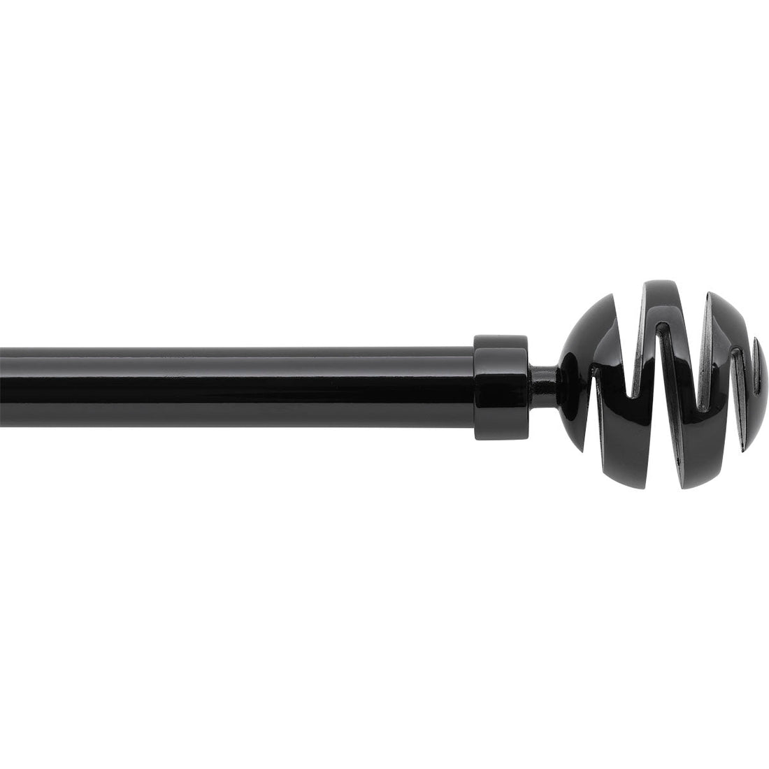 Set Galerie Extensibilă 120 - 210 CM Villalouise Φ19MM - Negru Lucios - Set galerie extensibilă - Softambient