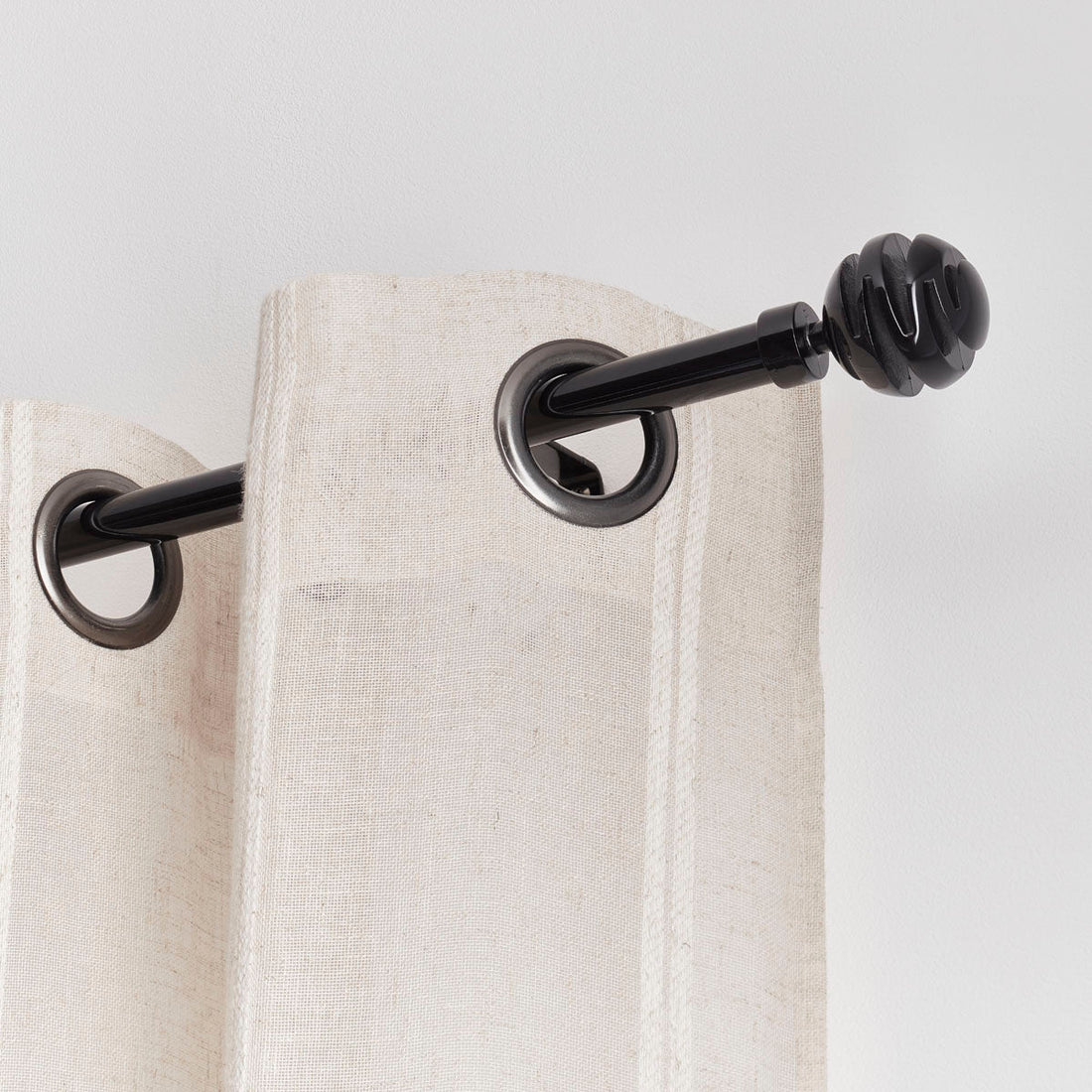 Set Galerie Extensibilă 120 - 210 CM Villalouise Φ19MM - Negru Lucios - Set galerie extensibilă - Softambient